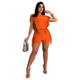 Women summer tassel vest shorts two-piece set