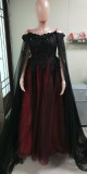 Off Shoulder Evening Dress Veil Long-Sleeved Bride Wedding Dress Formal Cocktail Party Dress（Processing time need 3-6 days）
