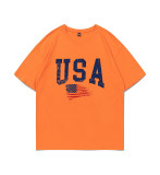 Women Summer Casual American Flag Letter Printed T-Shirt