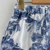 Summer Women loose long-sleeved printed shirt And Pant two-piece set