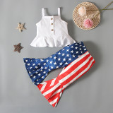 Summer Girls Top+ Bell Bottom Pants Two-piece Set