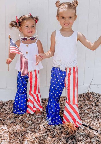 Summer Girls Top+ Bell Bottom Pants Two-piece Set