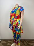 Plus Size Women Casual Trendy Top and Pant Two-piece Set