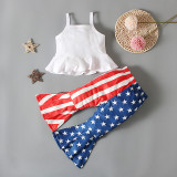 Summer Girls Top+ Bell Bottom Pants Two-piece Set
