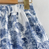 Summer Women loose long-sleeved printed shirt And Pant two-piece set