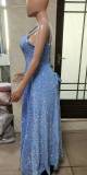 Luxury Sequin Prom Dress Side Slit Glitter Long A Line Formal Party Evening Dress(process time 3-7days)