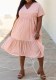 Plus Size Women Loose V-Neck Floral Dress
