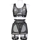 Temptation See-Through Sexy Net Clothes Women's Sexy Four-Piece Lingerie Set
