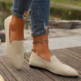 Summer Plus Size Women's Flat Pointed Toe Knit Casual Comfortable Shoes