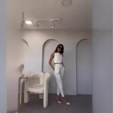 Women's Spring And Summer Fashionable Sleeveless Cropped Vest High Waist Pants Women's Two-Piece Set