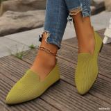 Summer Plus Size Women's Flat Pointed Toe Knit Casual Comfortable Shoes