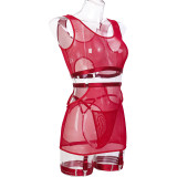 Temptation See-Through Sexy Net Clothes Women's Sexy Four-Piece Lingerie Set