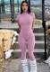Women's Sports Fitness Stretch Solid Color Slim Butt Lift Zipper Short Sleeve Jumpsuit