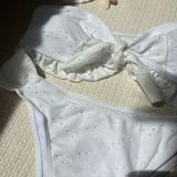 Solid Color Strapless Two Pieces Bikini Swimsuit