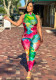 Women Printed Stretch Sleeveless Jumpsuit