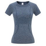 Women Round Neck Yoga Wear Short Sleeve Top