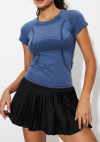 Women Round Neck Yoga Wear Short Sleeve Top