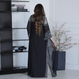 Women Beaded jalabiya dress Muslim robe two piece set