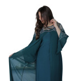 Women Beaded jalabiya dress Muslim robe two piece set