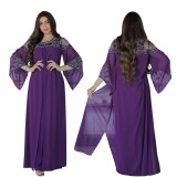 Women Beaded jalabiya dress Muslim robe two piece set