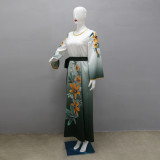 Women Beaded Printed Muslim Dresses Dubai Arabian Abayas