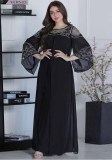 Women Beaded jalabiya dress Muslim robe two piece set