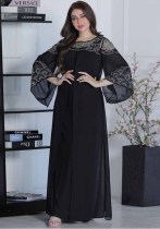 Women Beaded jalabiya dress Muslim robe two piece set Women Beaded jalabiya dress Muslim robe two piece set