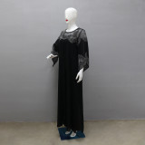 Women Beaded jalabiya dress Muslim robe two piece set