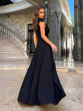 Summer Women's V-Neck Sleeveless Slim Fit Slit Long Dress