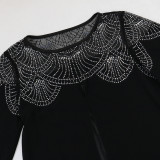 Women Beaded jalabiya dress Muslim robe two piece set