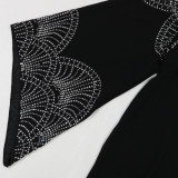 Women Beaded jalabiya dress Muslim robe two piece set