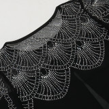 Women Beaded jalabiya dress Muslim robe two piece set