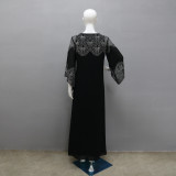Women Beaded jalabiya dress Muslim robe two piece set