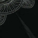 Women Beaded jalabiya dress Muslim robe two piece set