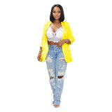 Women Fall/Winter Solid Long Sleeve Casual Blazer