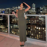 Women Casual Sleeveless knitting Maxi Dress