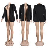 Women Fall/Winter Solid Long Sleeve Casual Blazer