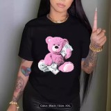 Printed Round Neck T-Shirt Spring Summer Casual Short-Sleeved Round Neck Women's Top