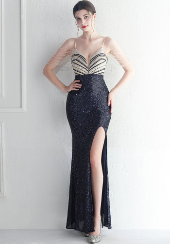 Plus Size Women Sequin Formal Party Maxi Evening Dress