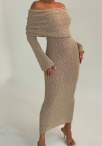 Women Beach Holidays Sexy Knitting Hollow Off Shoulder Maxi Dress Women Beach Holidays Sexy Knitting Hollow Off Shoulder Maxi Dress