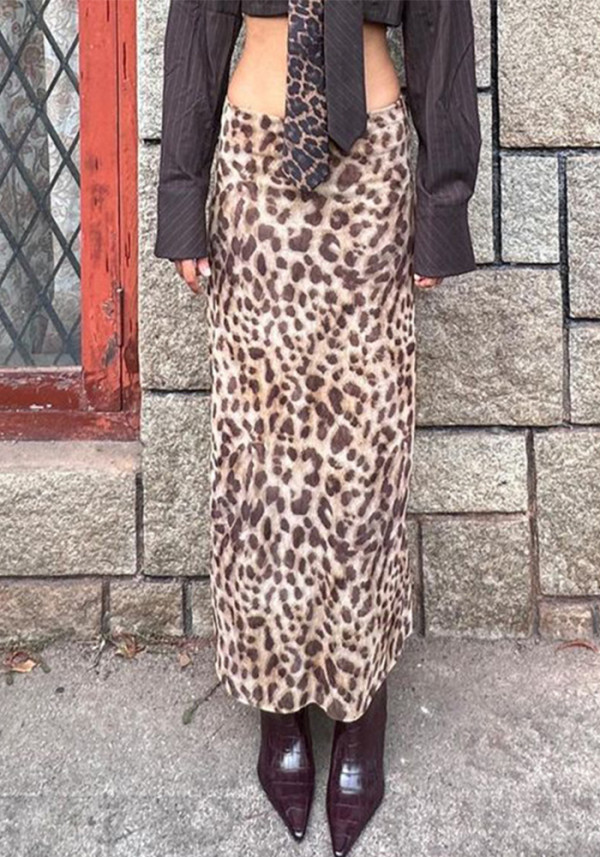 Women Summer Leopard Print Skirt