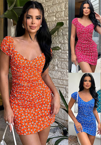 Women Summer Chic V-Neck Floral Dress