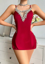 Women Emb Lace Patchwork Dress Sexy lingerie Women Emb Lace Patchwork Dress Sexy lingerie