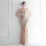 Plus Size Women Sequin Formal Party Maxi Evening Dress