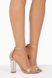 High-Heeled Fashion Sandals Summer Round Toe Thick Heel One-Line Buckle Sandals