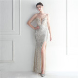 Plus Size Women Sequin Formal Party Maxi Evening Dress
