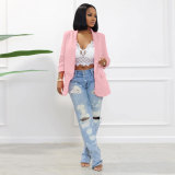 Women Fall/Winter Solid Long Sleeve Casual Blazer