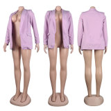 Women Fall/Winter Solid Long Sleeve Casual Blazer