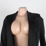 Women Fall/Winter Solid Long Sleeve Casual Blazer