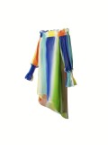 Women's Chiffon Colorful Printed Irregular Off-Shoulder Off Shoulder Jumpsuit